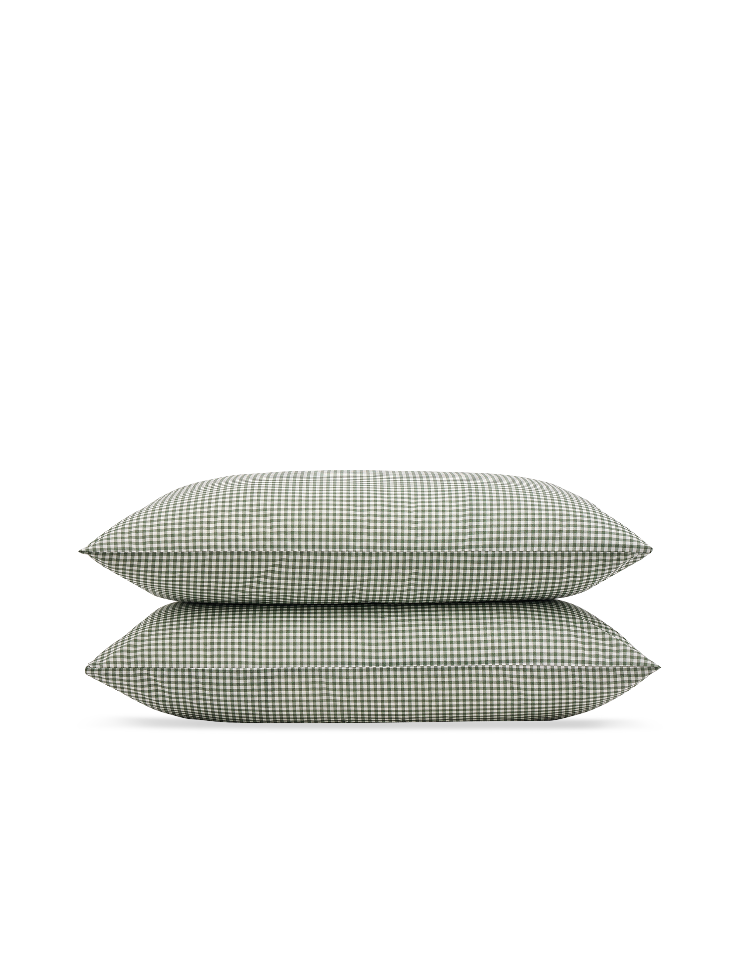 Taies d'oreiller x2 Percale de coton 120 fils - Mini Vichy Vert