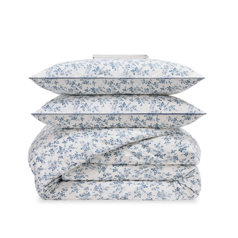 Parure Percale de coton Bonsoirs x Innocence - Campagne Bleue