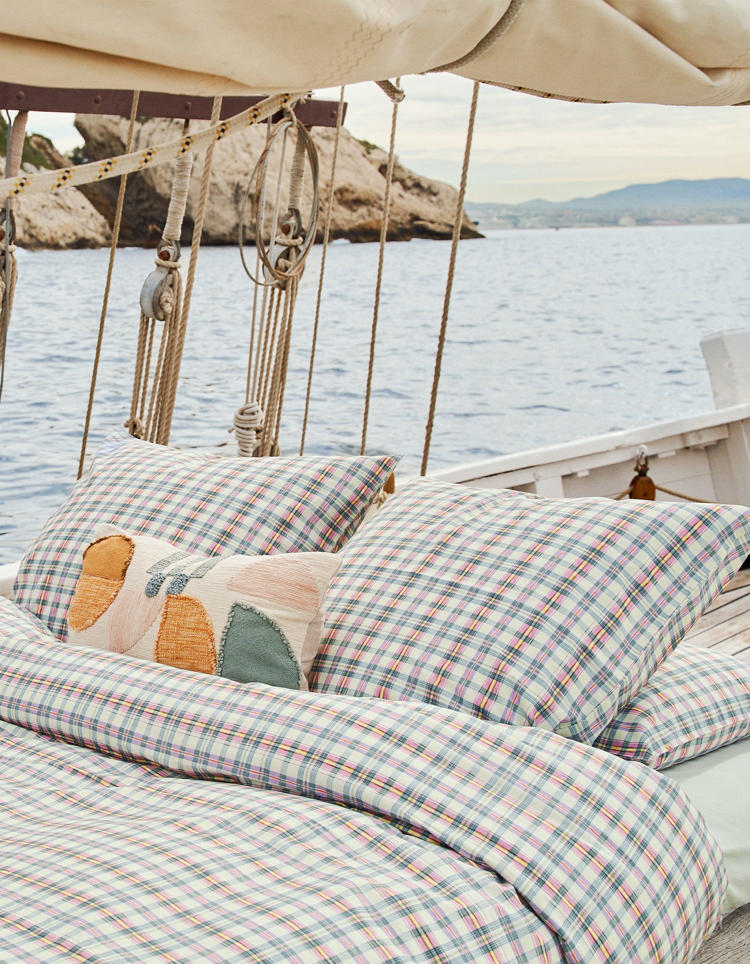 Housse de couette Percale lavée - Carreau Madras