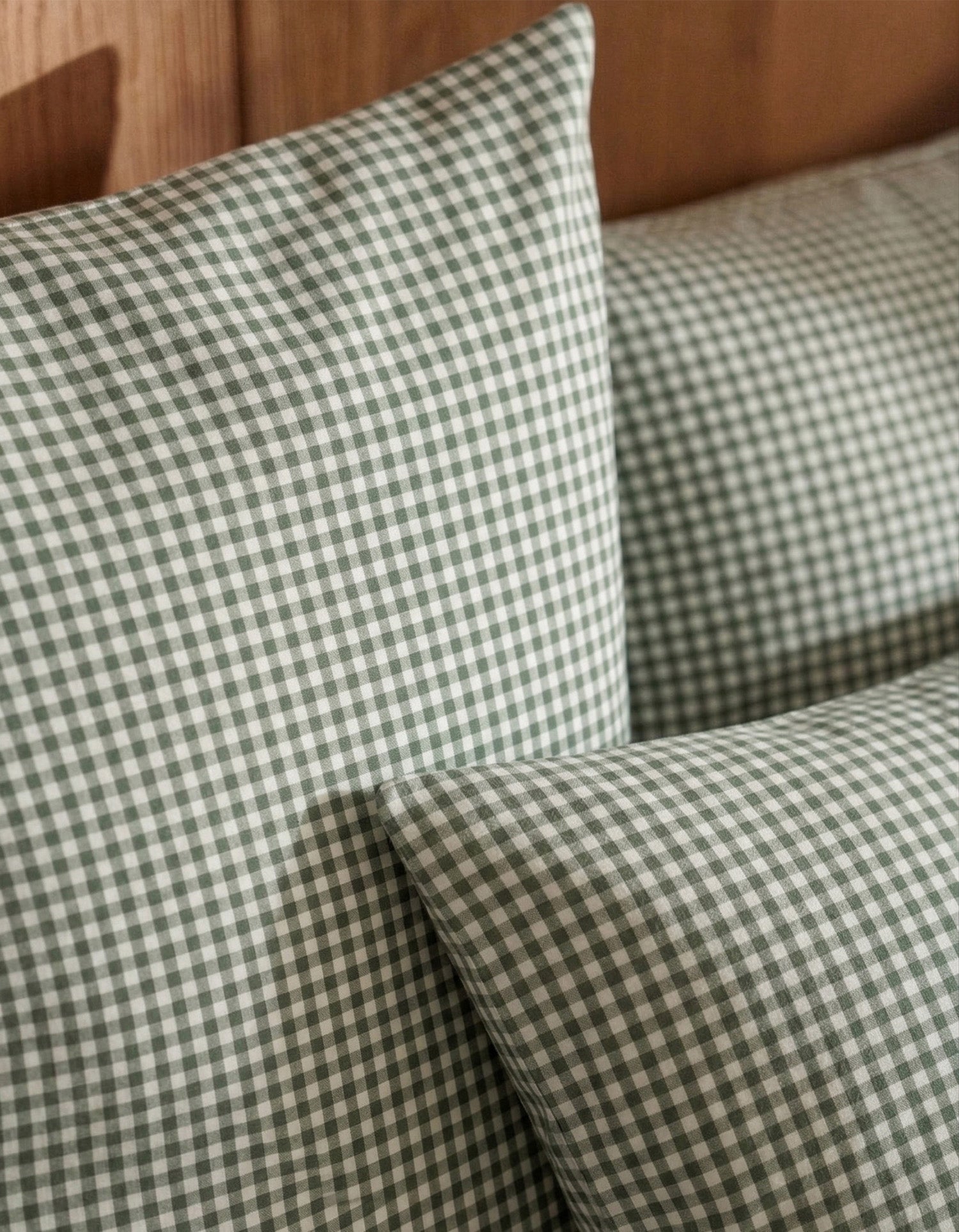 Housse de couette Percale de coton 120 fils - Mini Vichy Vert