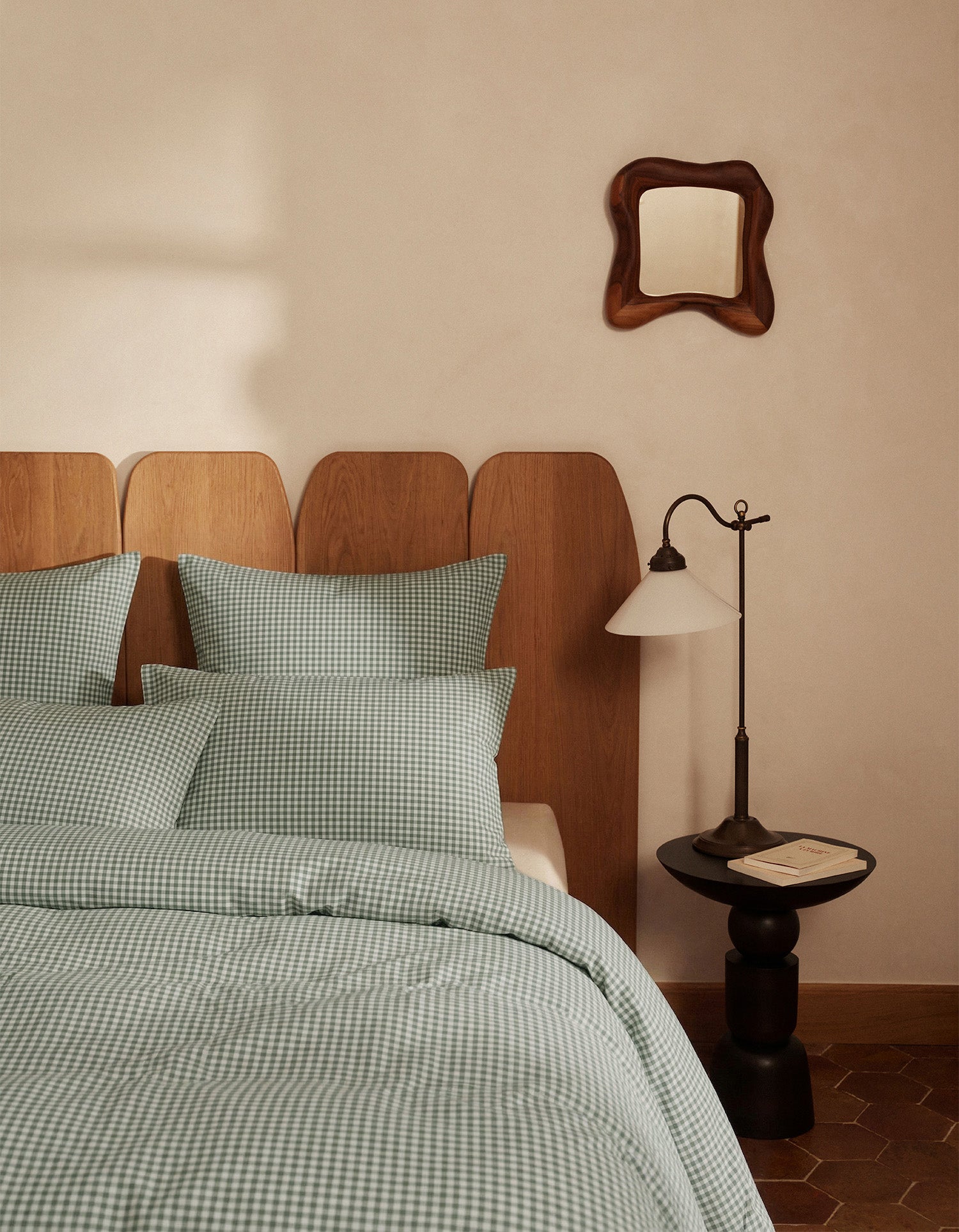 Housse de couette Percale de coton 120 fils - Mini Vichy Vert