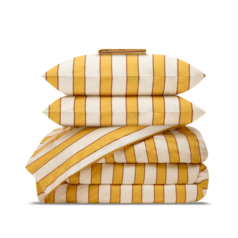 Parure Percale de Coton 120 fils/cm² - Rayure Lumière