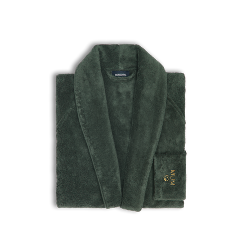 Plush Bathrobe - Forest Green