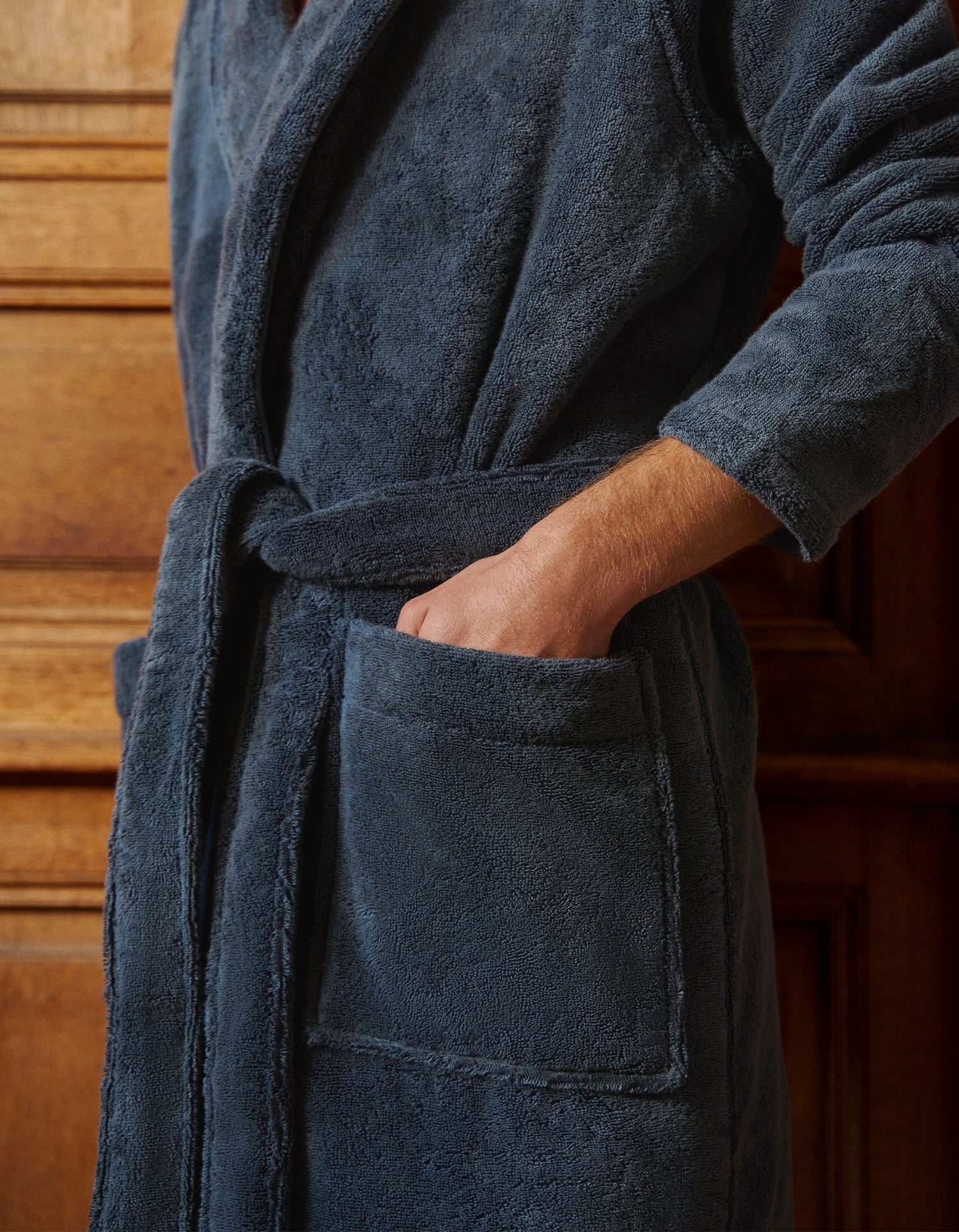 Plush Bathrobe - Ink Blue