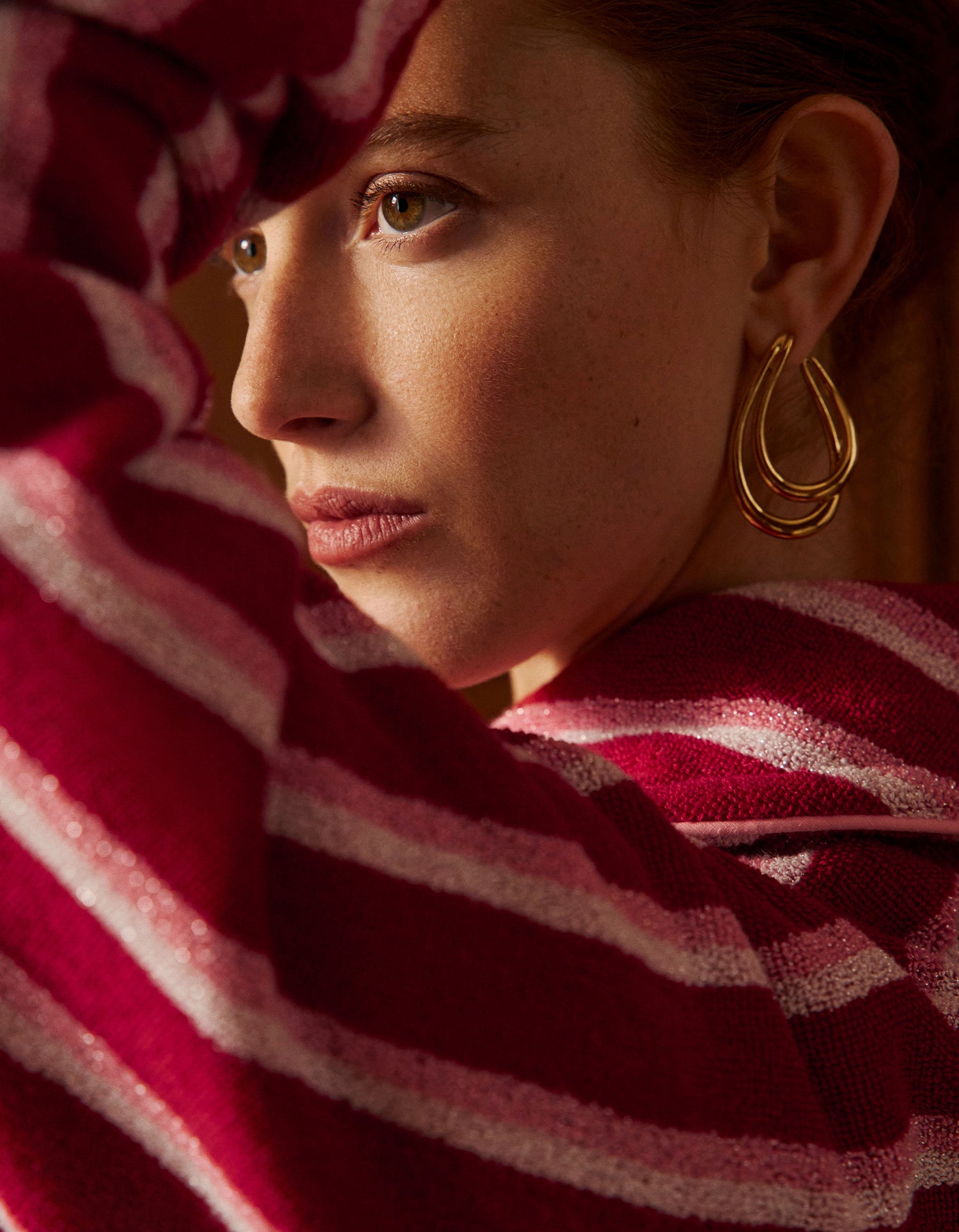 Peignoir moelleux à paillettes - Carmin Rose