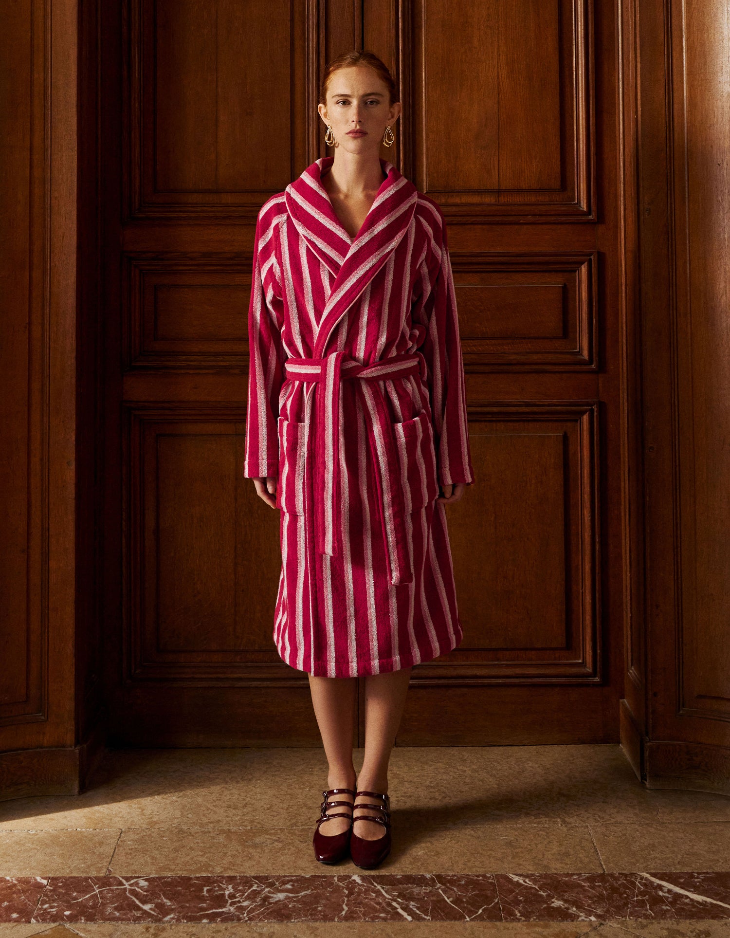 Peignoir moelleux à paillettes - Carmin Rose