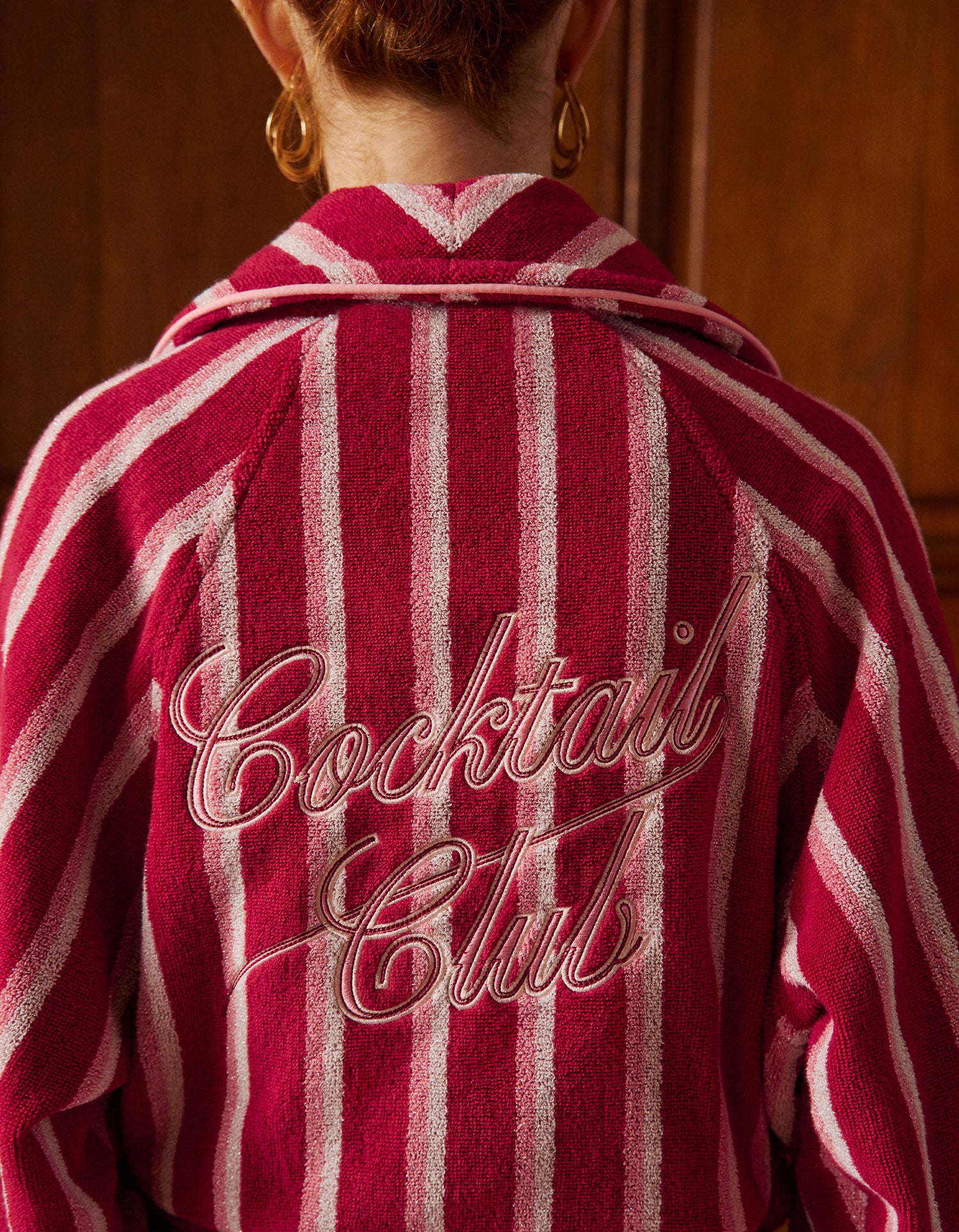 Peignoir moelleux à paillettes - Carmin Rose