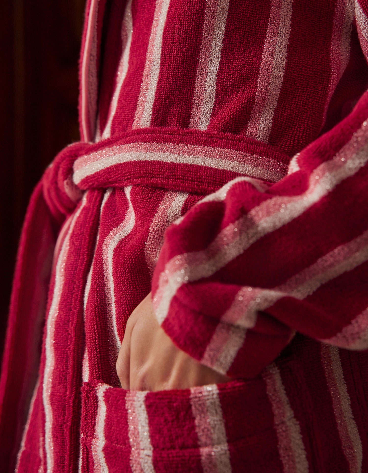 Peignoir moelleux à paillettes - Carmin Rose