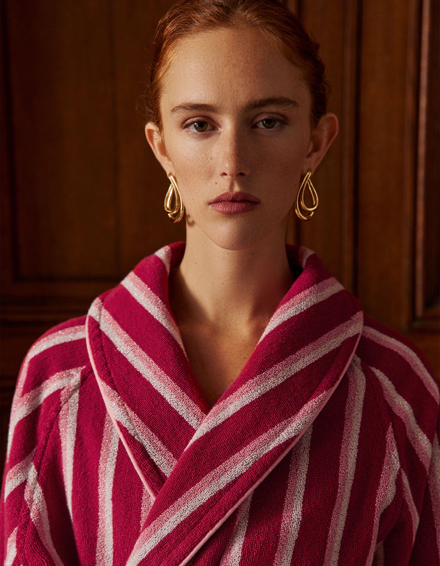 Peignoir moelleux à paillettes - Carmin Rose