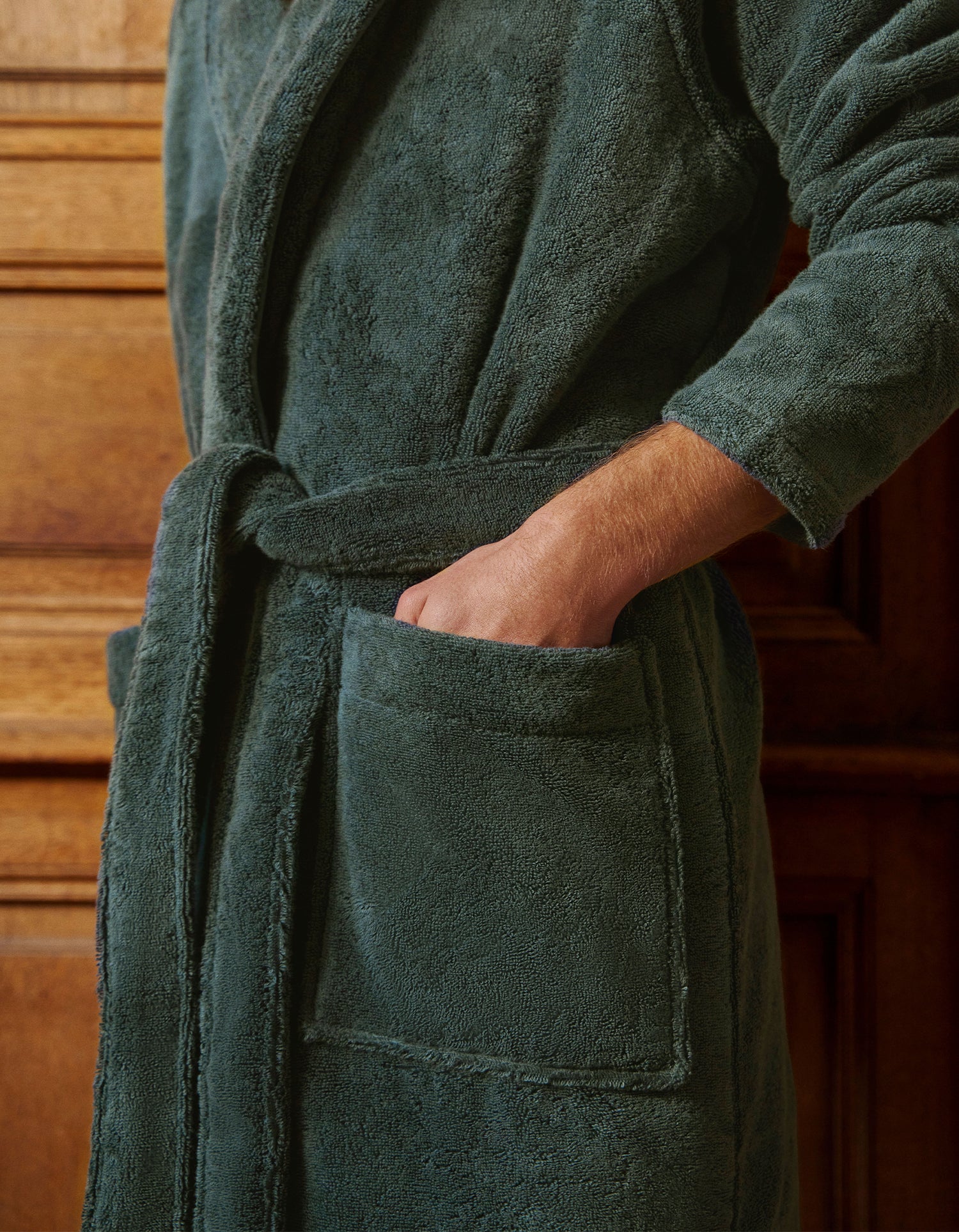 Plush Bathrobe - Forest Green