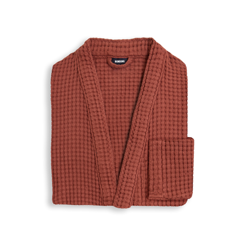 Accappatoio a nido d'ape - Terracotta