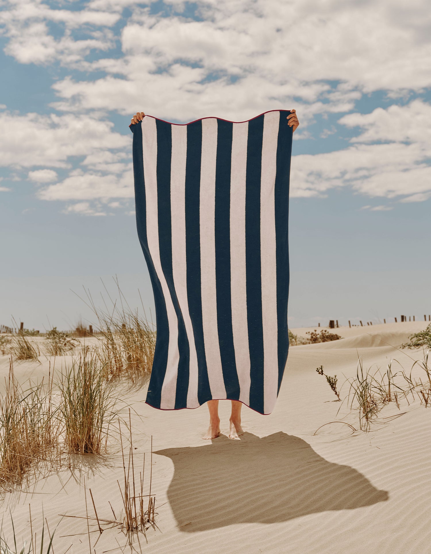 Strandtuch - Blauer Kabinenstreifen