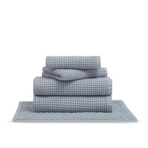 Set de bain Nid d'abeille - Bleu Saunier