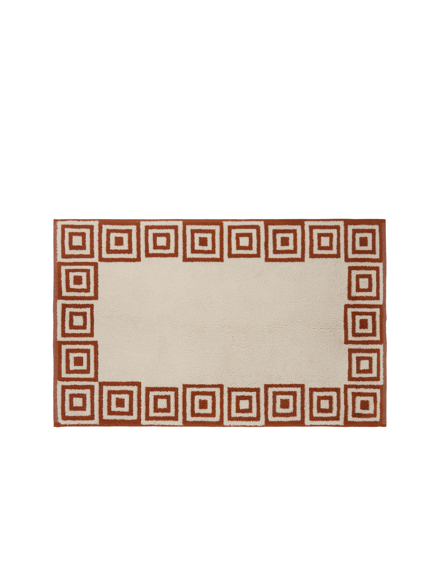 Tapis de bain moelleux - Tomette Terracotta