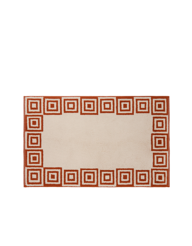 Tapis de bain moelleux - Tomette Terracotta