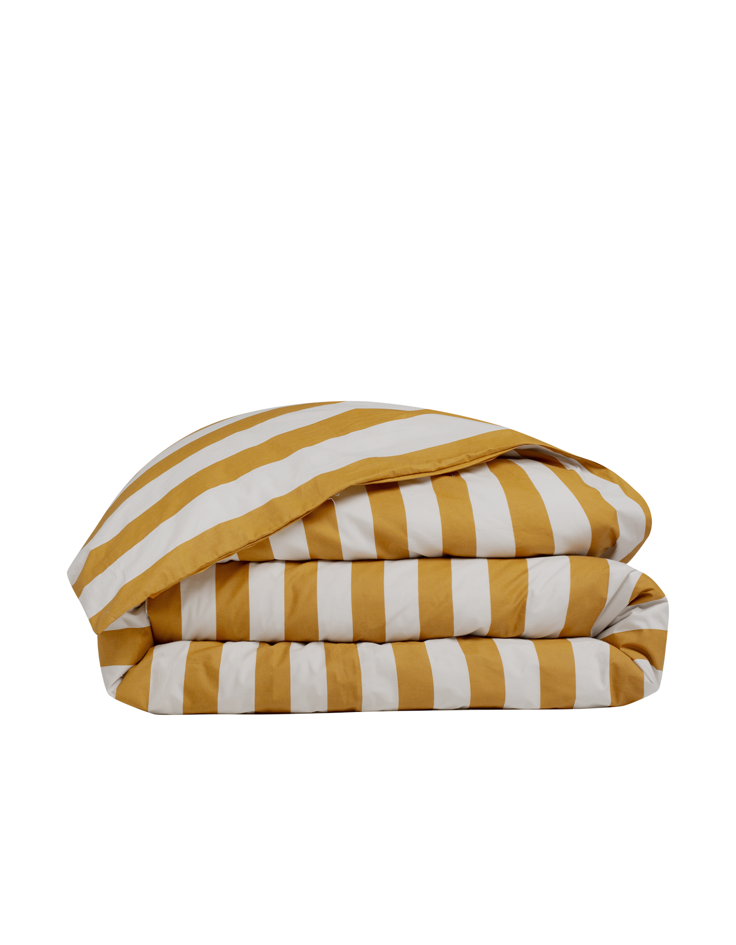 Housse de couette Percale de coton 120 fils - Le Rayé Ocre