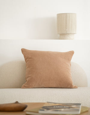 Le Coussin carré Velours - Beige Poudré