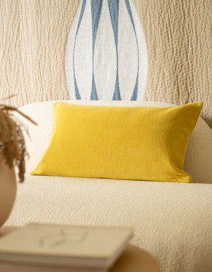 Le Coussin long Velours - Jaune Soleil