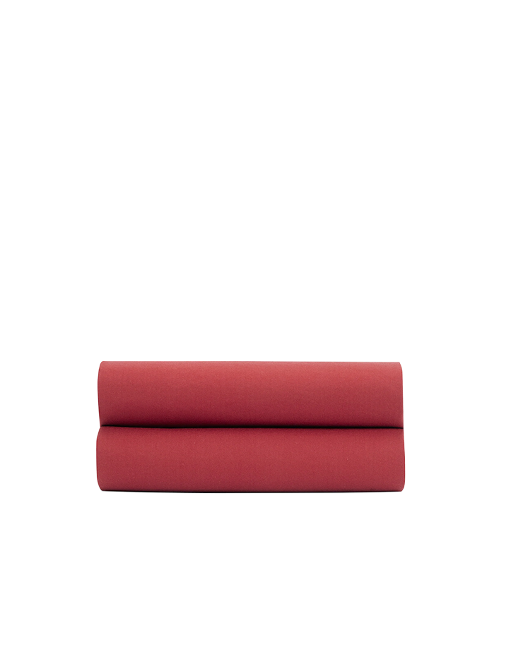  Hoeslaken Gewassen Perkal - Terracotta Rood