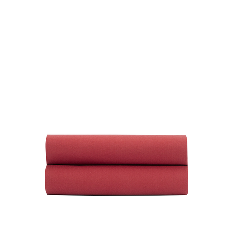  Hoeslaken Gewassen Perkal - Terracotta Rood