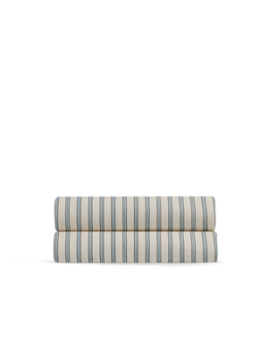 Drap plat Gaze de coton double épaisseur - Rayure Vintage Bleue