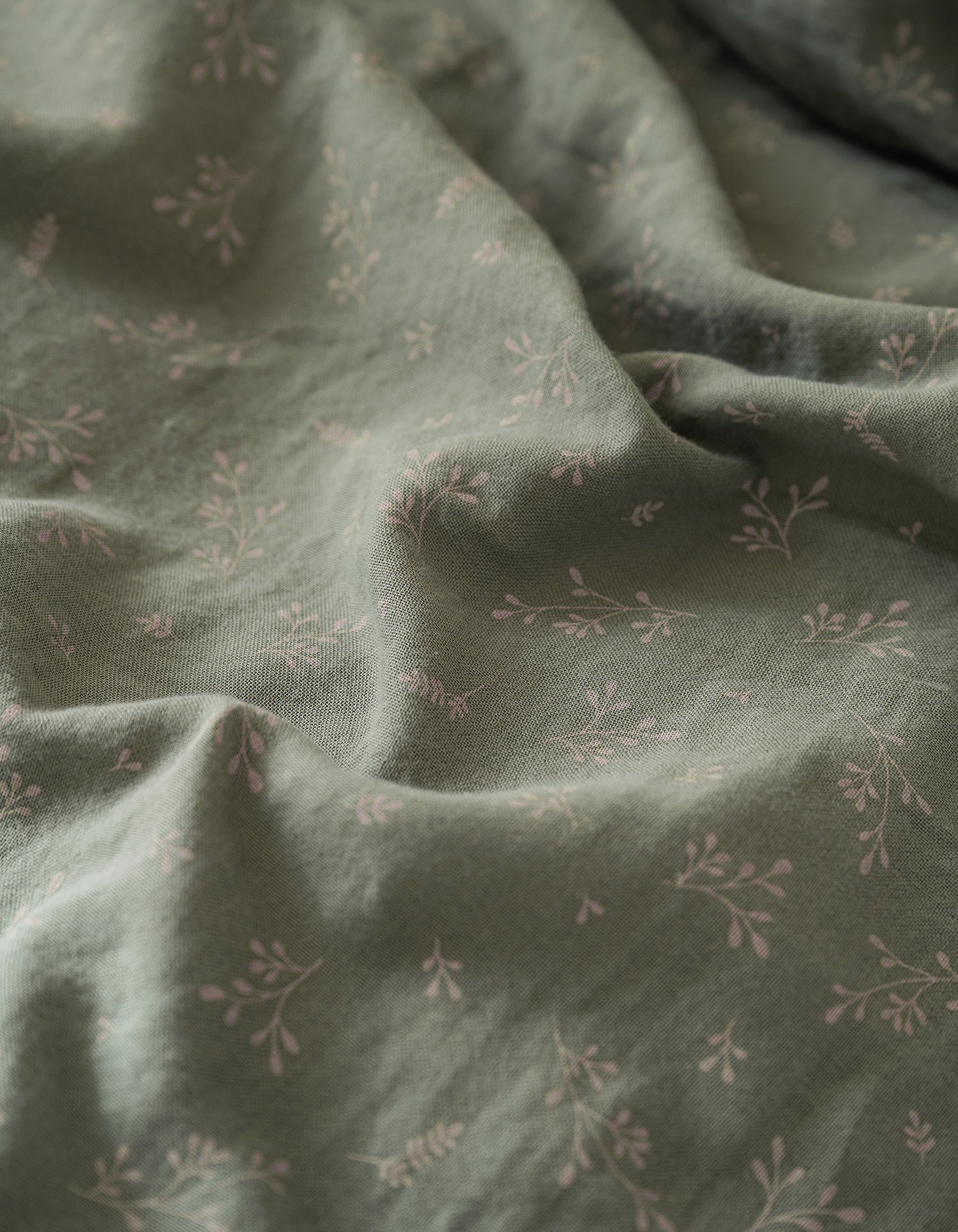 Musselin Kissenbezüge 2x - Olivenblatt