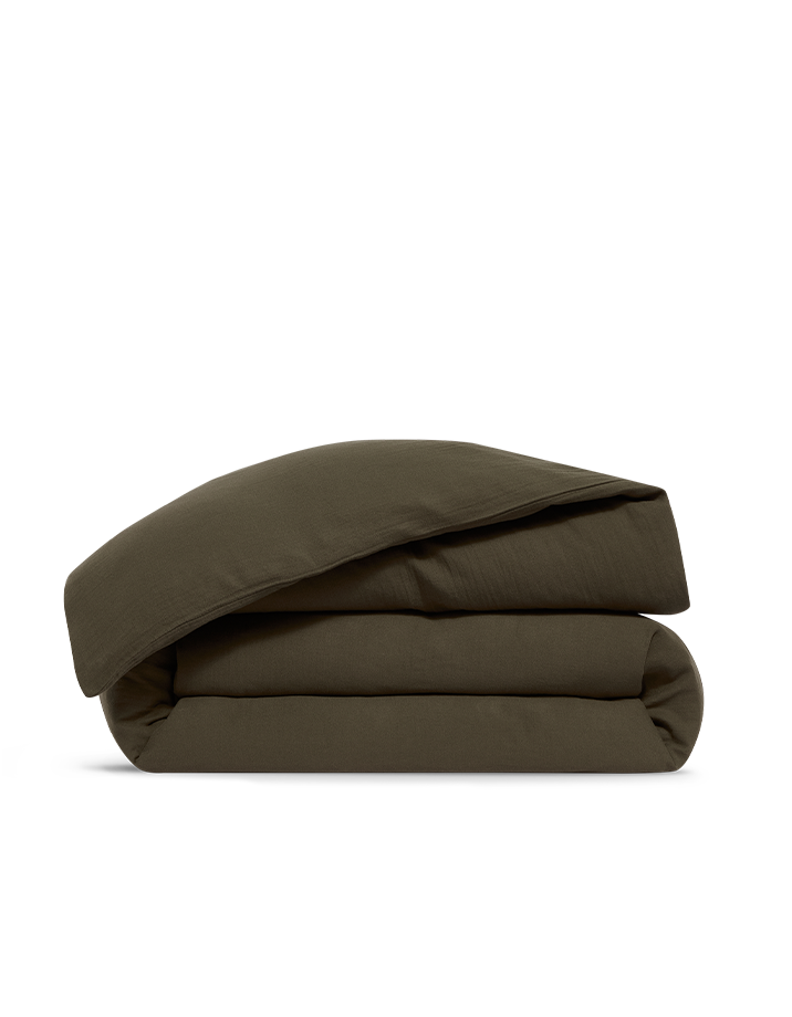 Housse de couette Gaze de coton double épaisseur - Vert Kaki