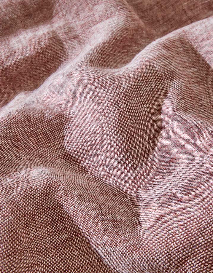 Taies d'oreiller x2 Lin lavé français - Sienne Chambray