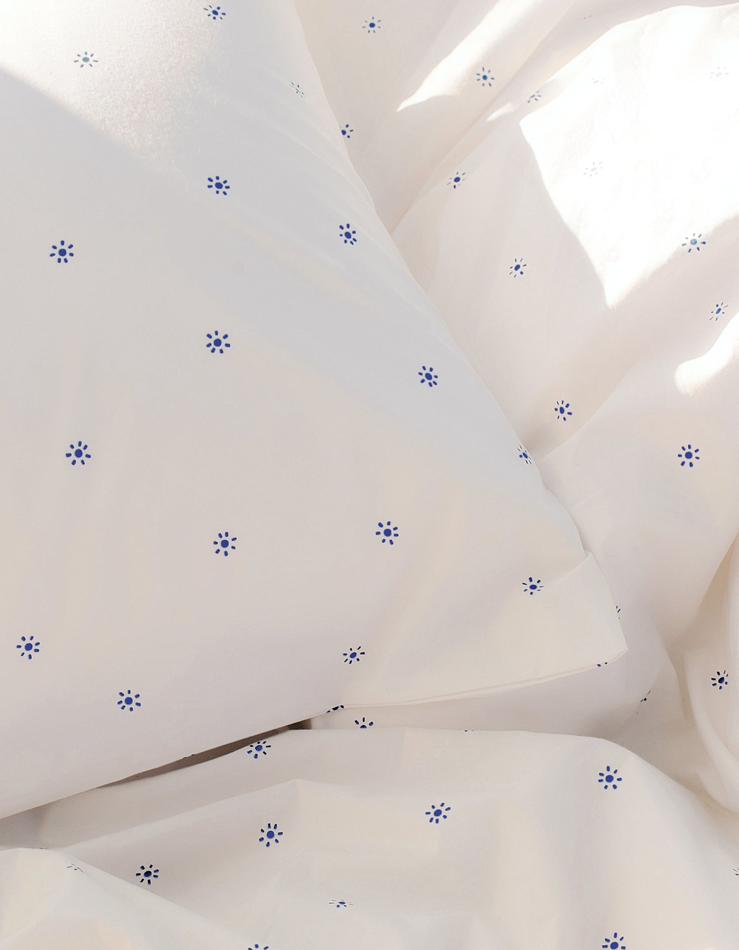 Housse de couette Percale de coton 120 fils - Soleil Bleu