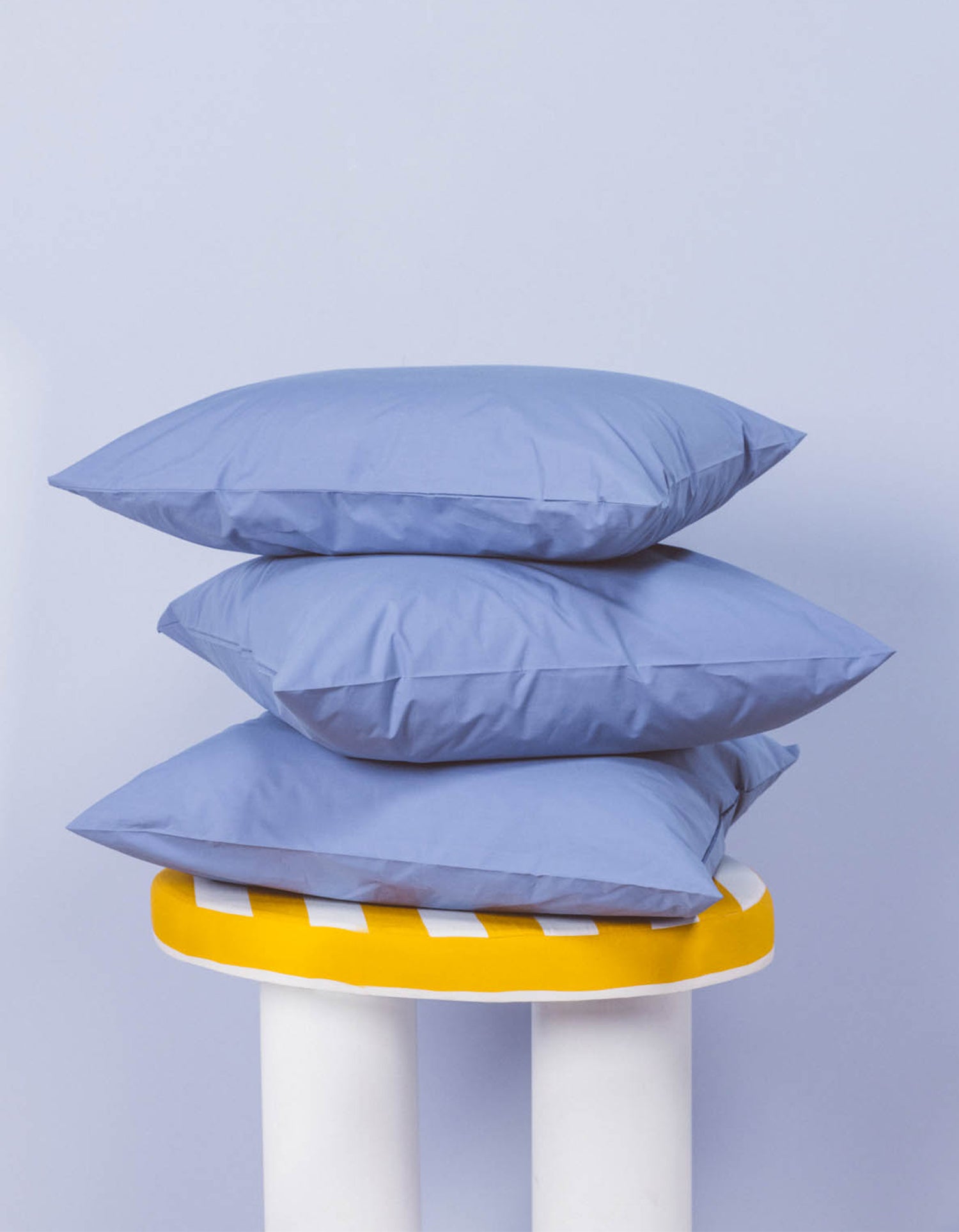 Taies d'oreiller x2 Percale de coton 120 fils - Bleu Lavande
