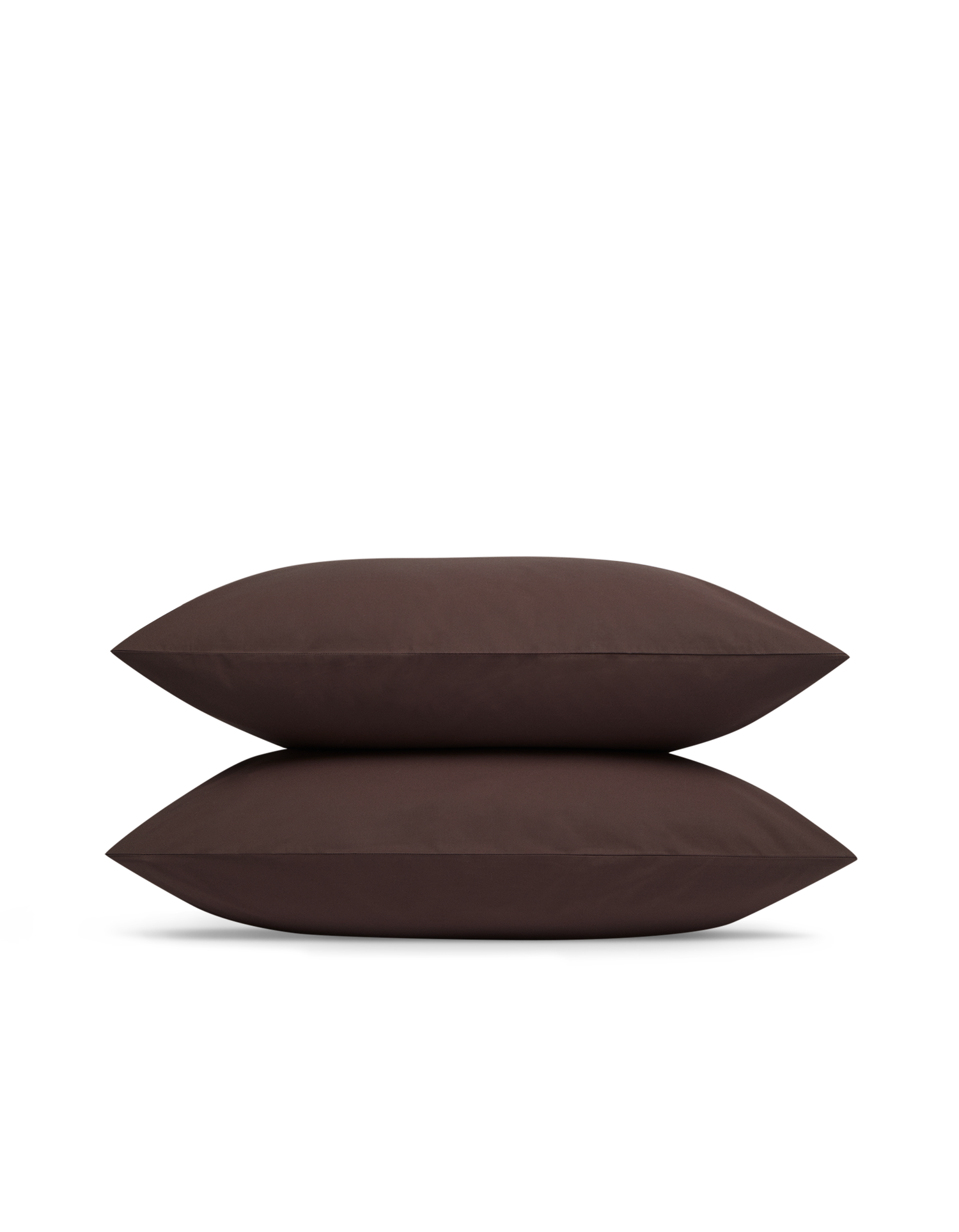 Taies d'oreiller x2 Percale de coton 120 fils - Cacao