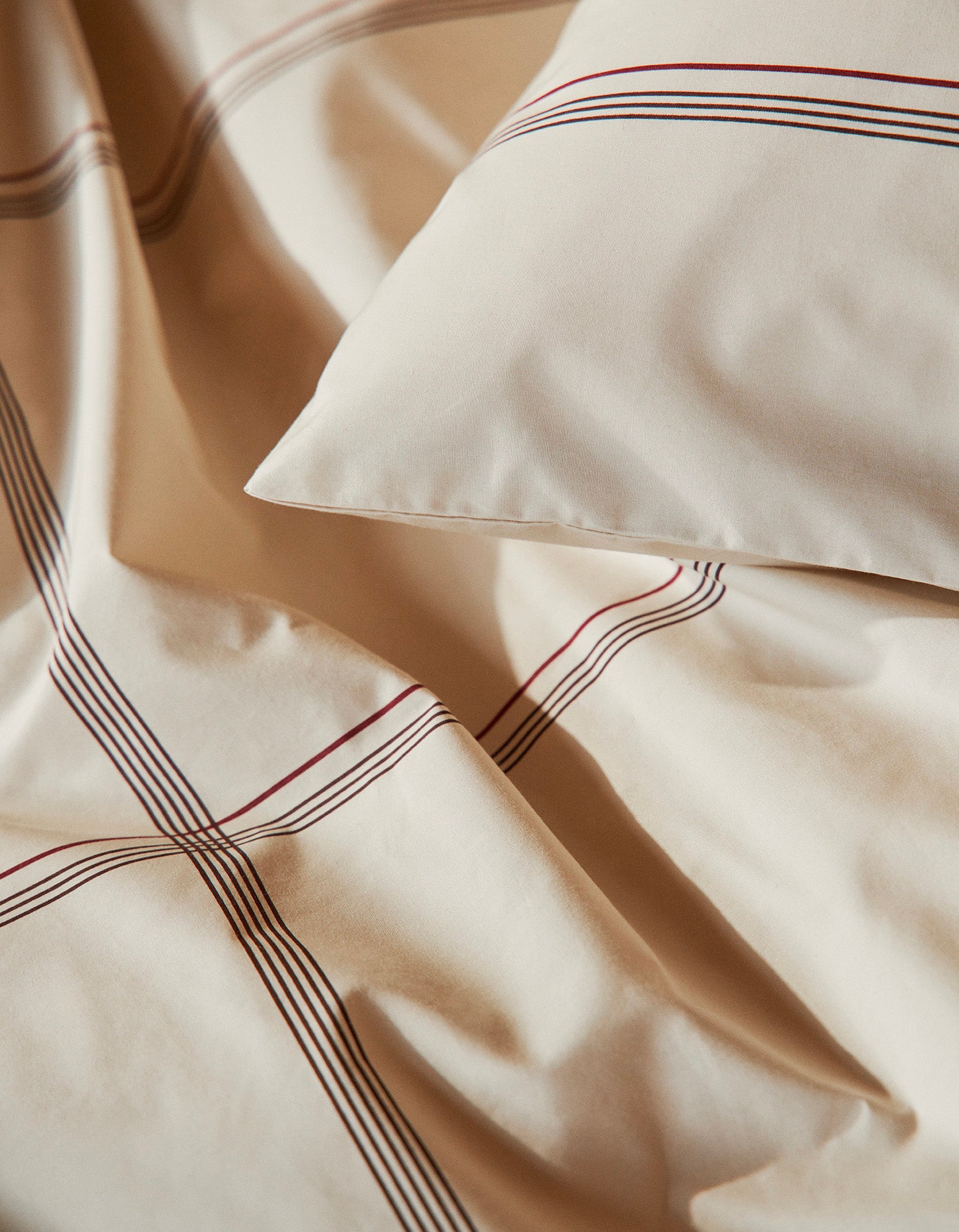 Housse de couette Percale de coton 120 fils - Carreau d'hiver