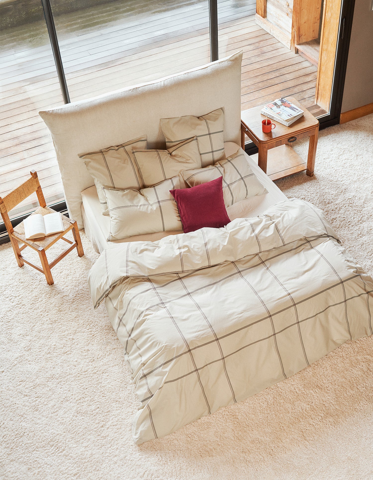 Housse de couette Percale de coton 120 fils - Carreau d'hiver