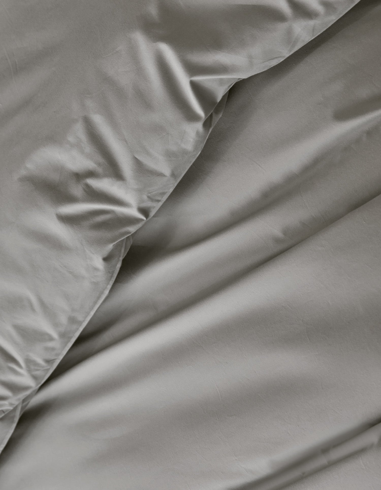 Drap housse Percale de coton 120 fils - Gris Doux