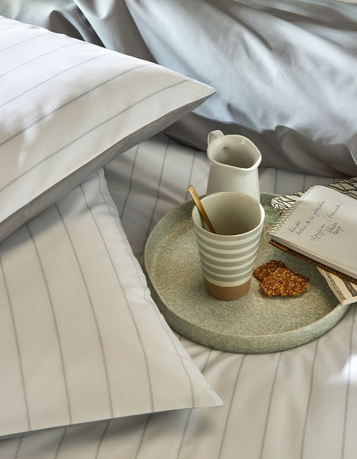 Drap housse Percale de coton 120 fils - Le Rayé