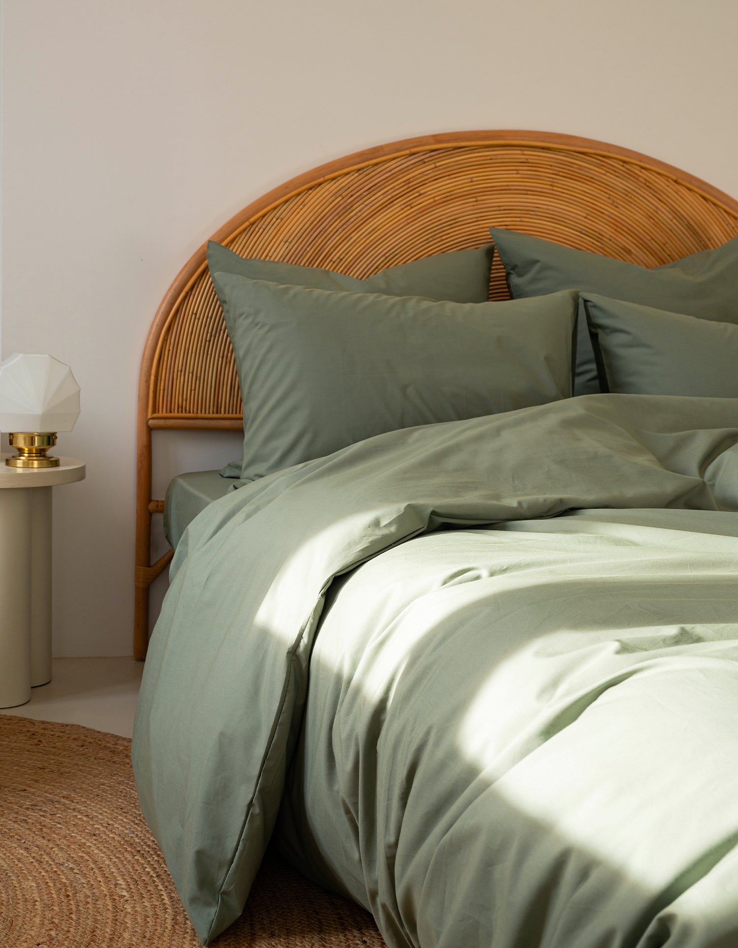 Drap housse Percale de coton 120 fils - Sauge