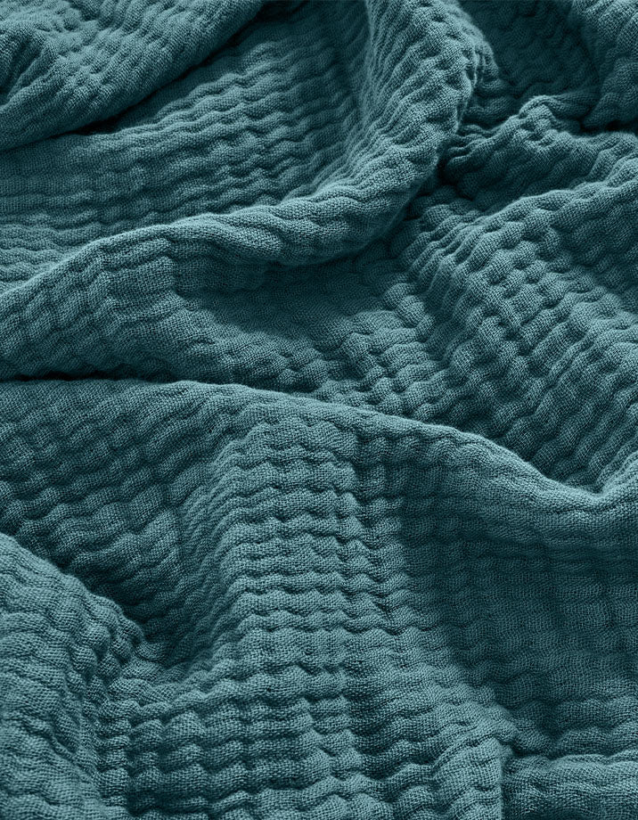 Plaid Gaze de coton 4 épaisseurs - Le Vert Aqua