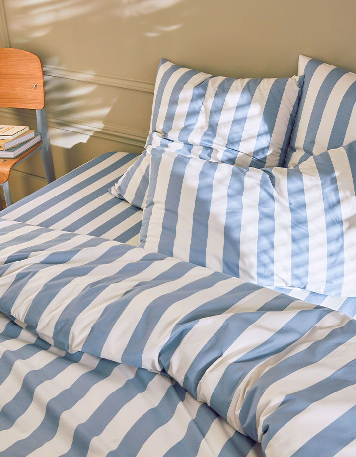Housse de couette Percale de coton 120 fils - Club Bleu