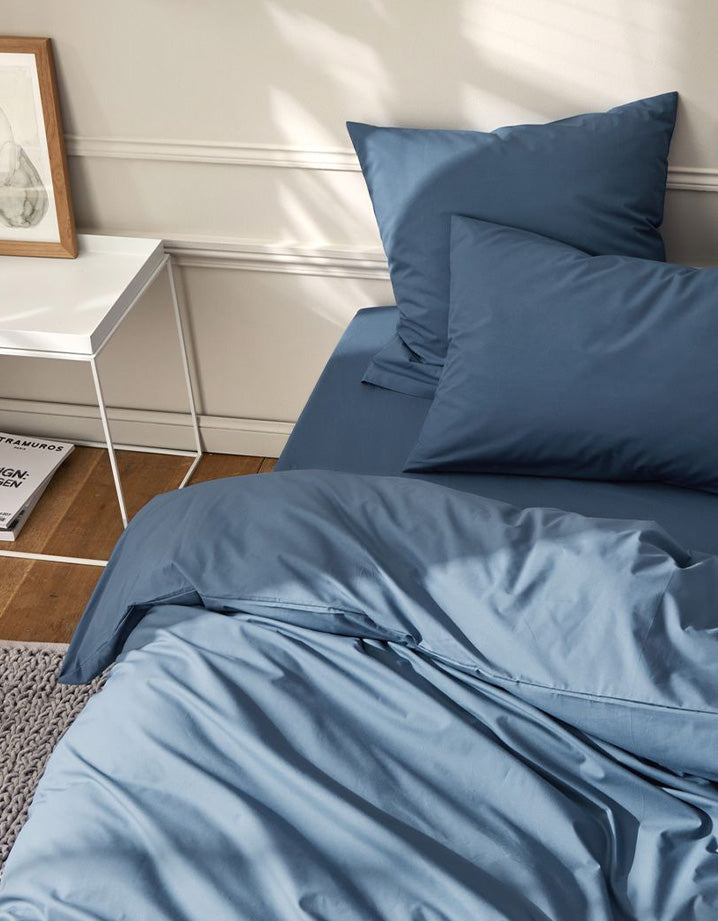 Housse de couette Satin de coton 200 fils - Juste Le Bleu