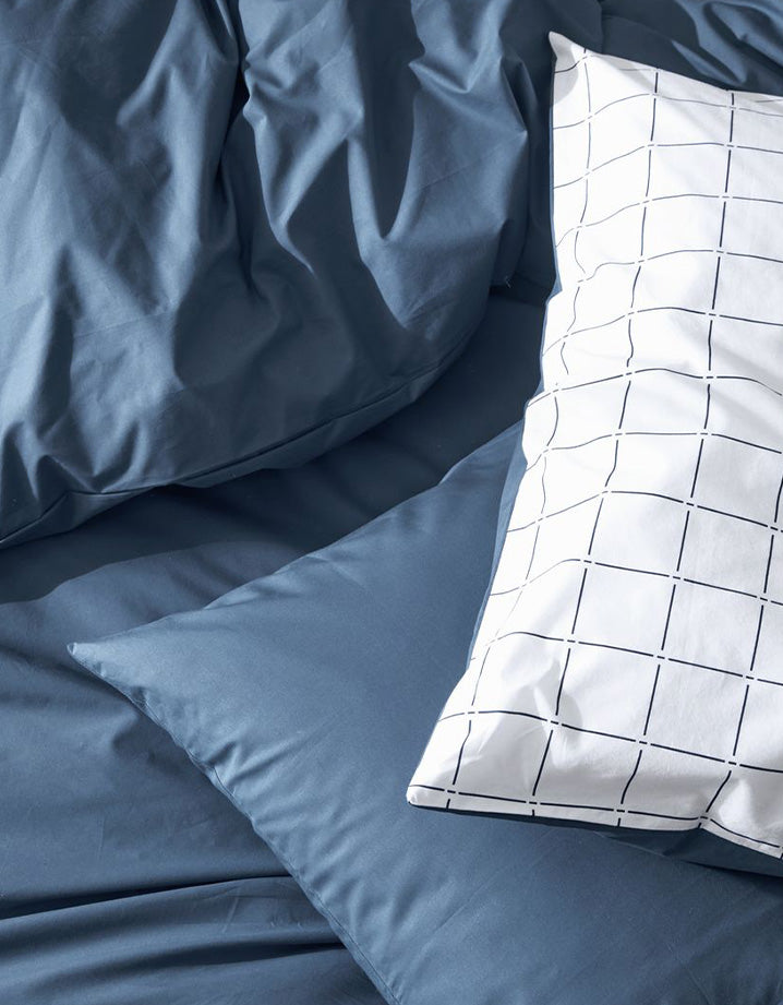 Housse de couette Satin de coton 200 fils - Juste Le Bleu