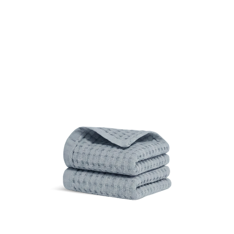 Asciugamani per ospiti nido d'ape x2 - Blu Salmastro