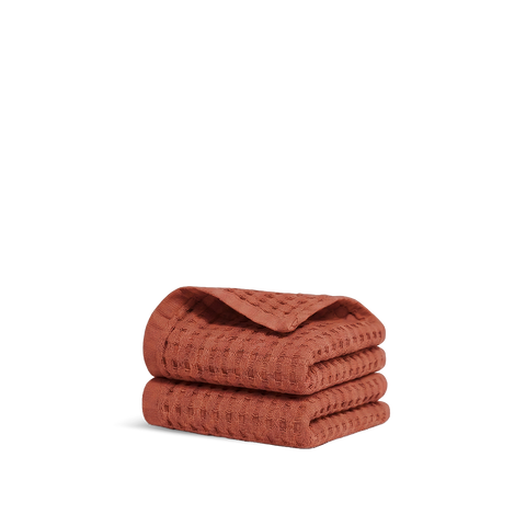 Asciugamani per ospiti nido d'ape x2 - Terracotta