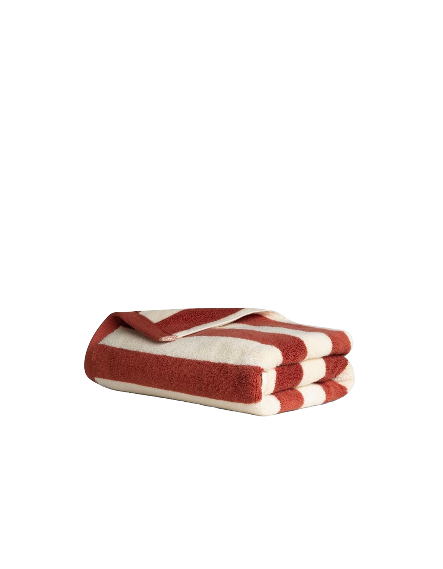 Serviette de bain moelleuse - Juste La Rayure Terracotta