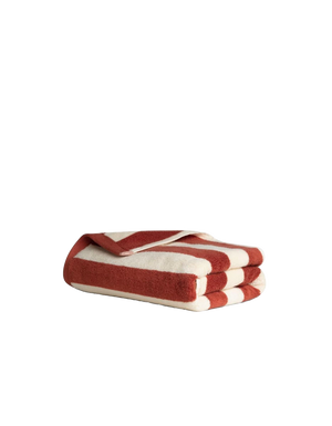 Serviette de bain moelleuse - Juste La Rayure Terracotta