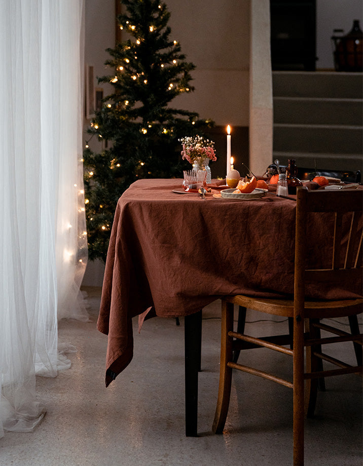 Tischdecke - Kupferrot