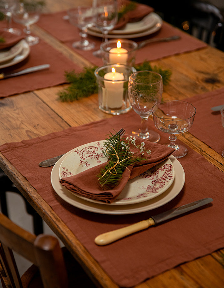 Tischdecke - Kupferrot