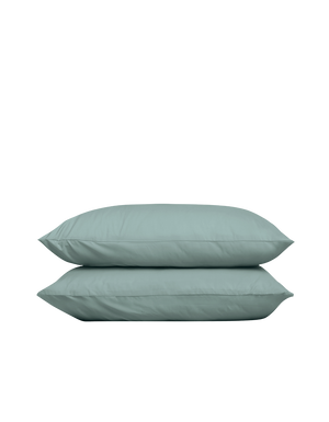 Taies d'oreiller x2 Percale de coton 120 fils - Juste Le Céladon