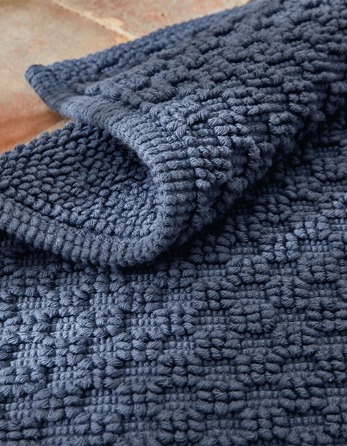Tapis de bain Nid d'abeille - Bleu